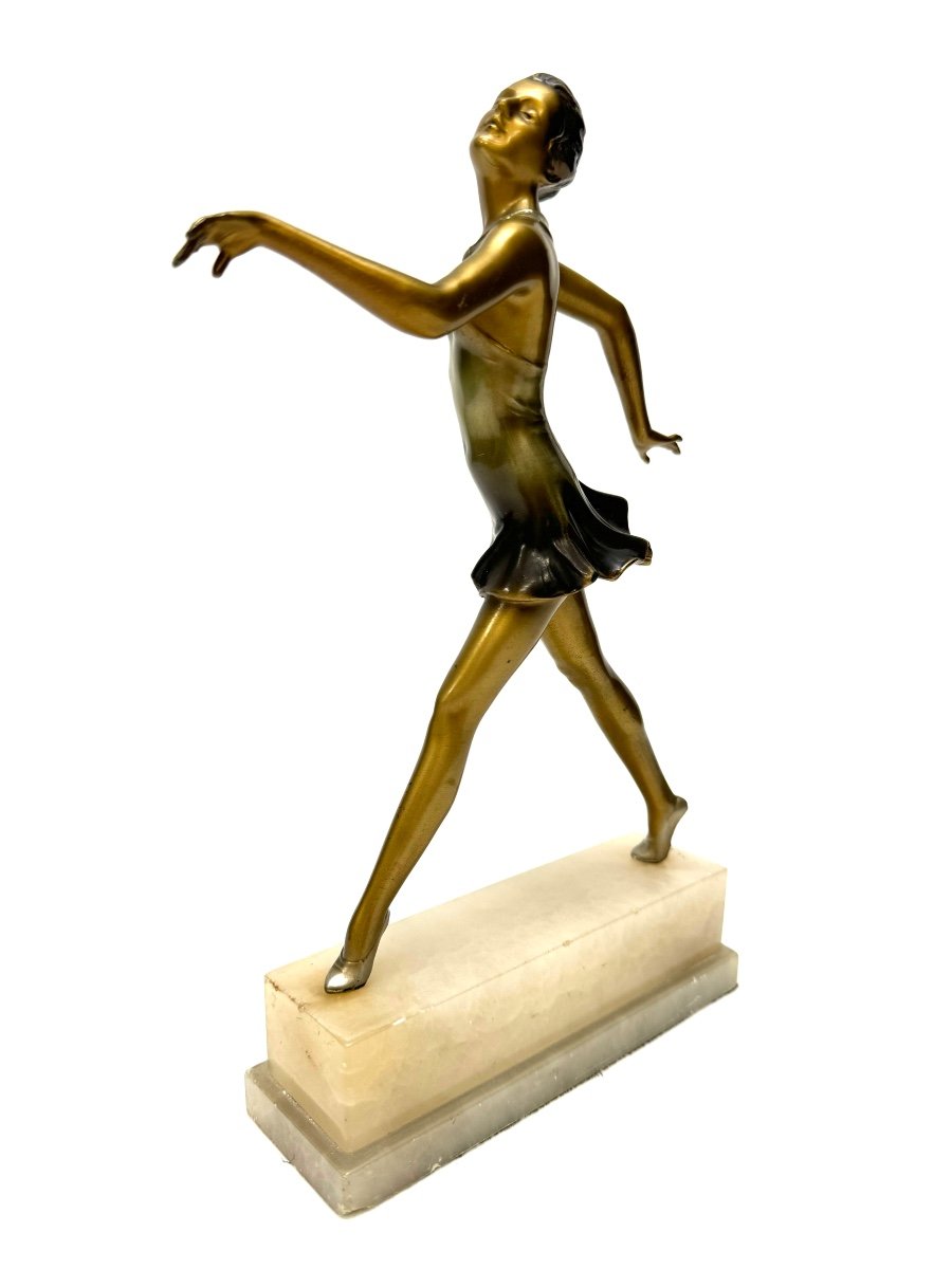 Lorenzl - Sculpture En Bronze Art Déco Danseuse -photo-1