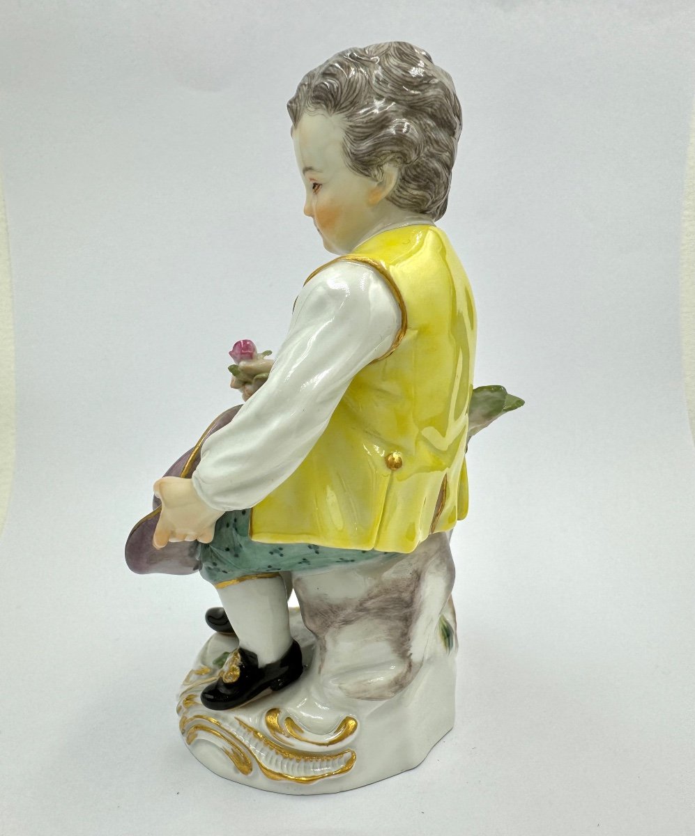 Meissen Child Gardener With Hat In Hand. -photo-3