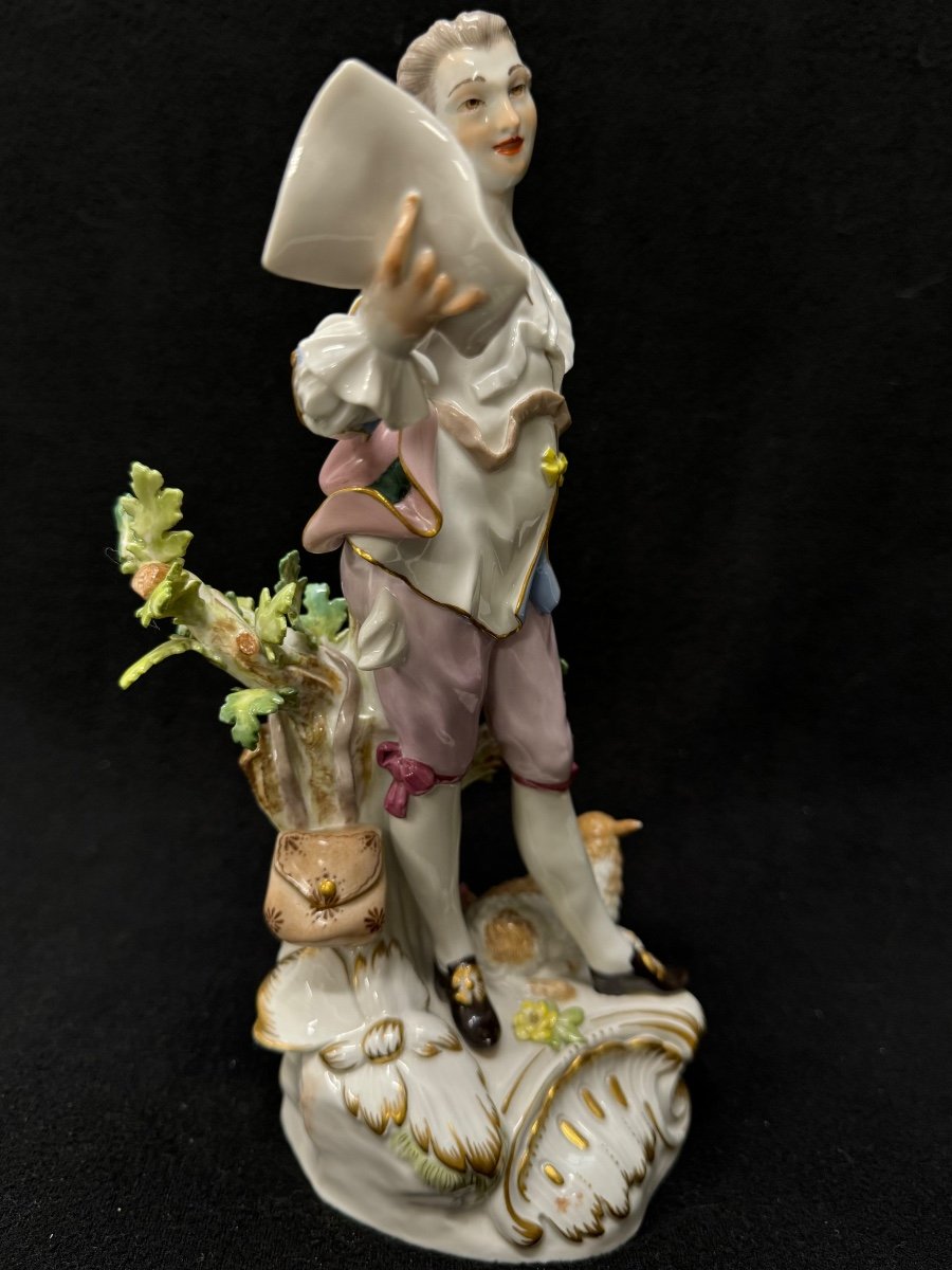 Meissen, Porcelain Figure Shepherd With Music Sheet-photo-2