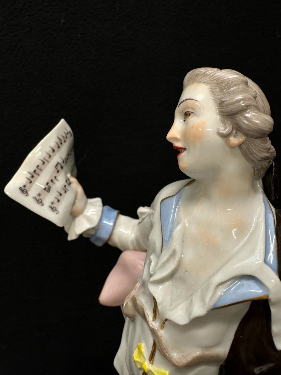 Meissen, Porcelain Figure Shepherd With Music Sheet-photo-6