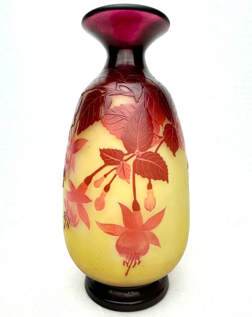 Gallé - Vase With Fuchsia Decor 