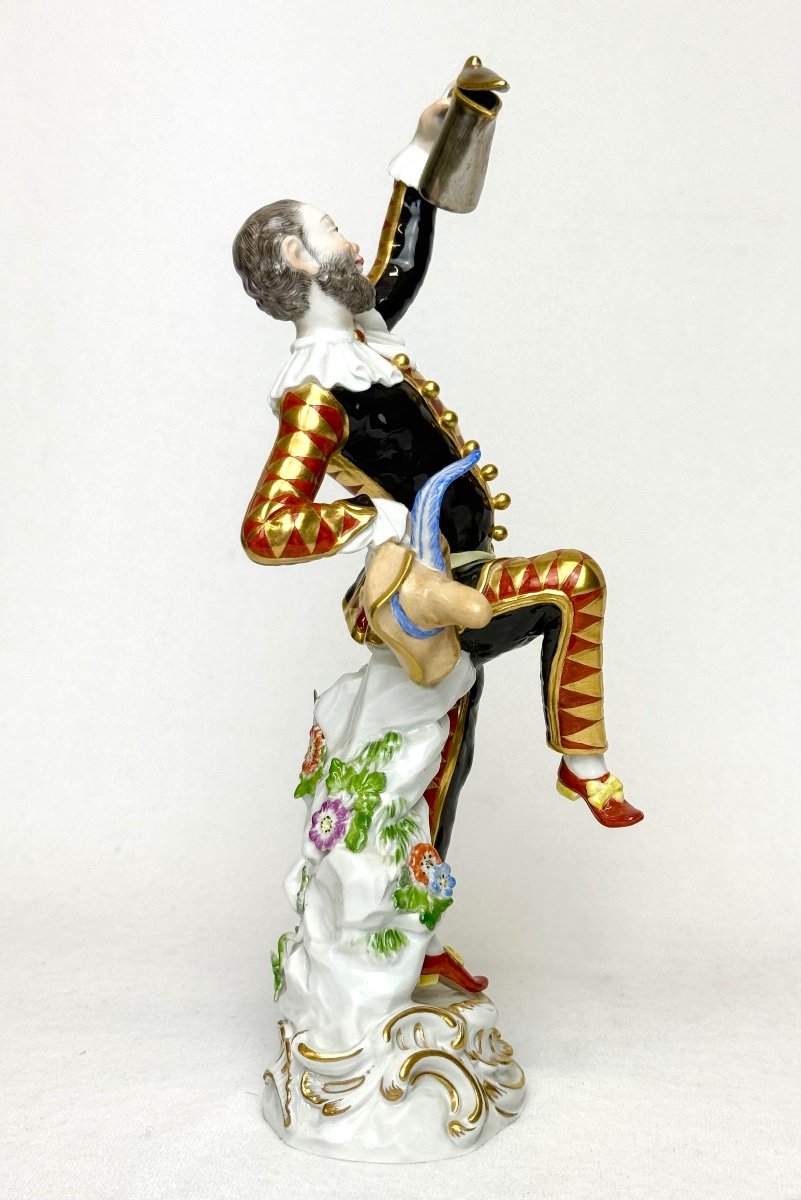 Meissen - Figure En Porcelaine Arlequin Dansant (Harlekin mit Deckelkanne)-photo-3