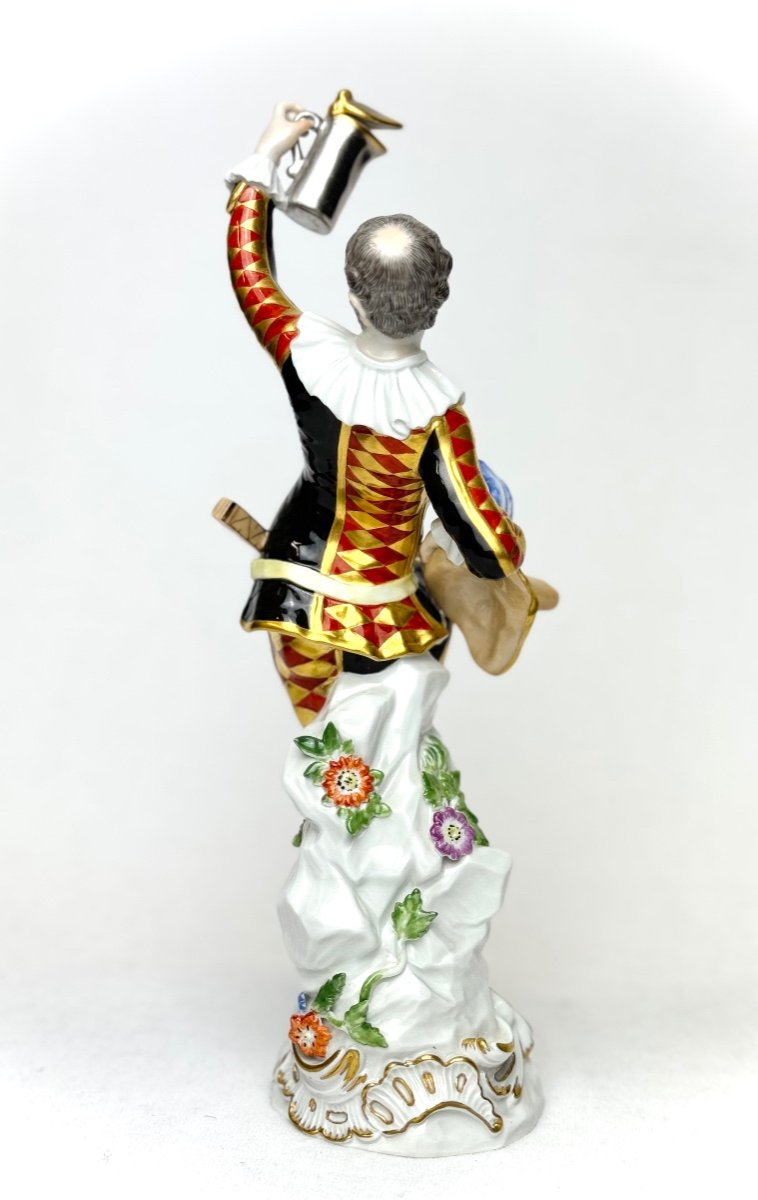 Meissen - Figure En Porcelaine Arlequin Dansant (Harlekin mit Deckelkanne)-photo-4