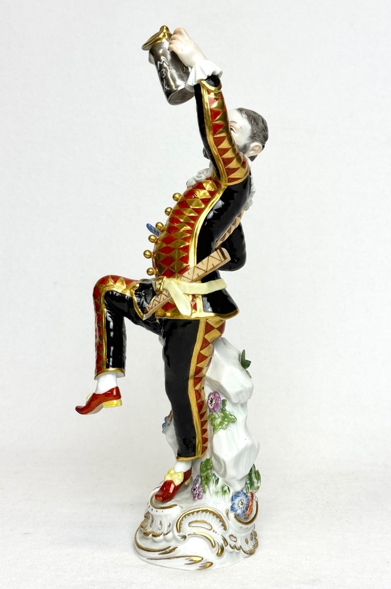 Meissen - Figure En Porcelaine Arlequin Dansant (Harlekin mit Deckelkanne)-photo-1