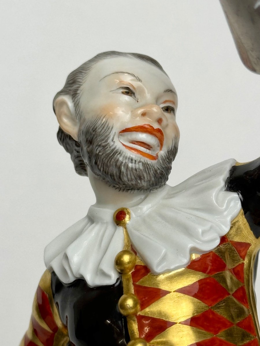 Meissen - Figure En Porcelaine Arlequin Dansant (Harlekin mit Deckelkanne)-photo-3