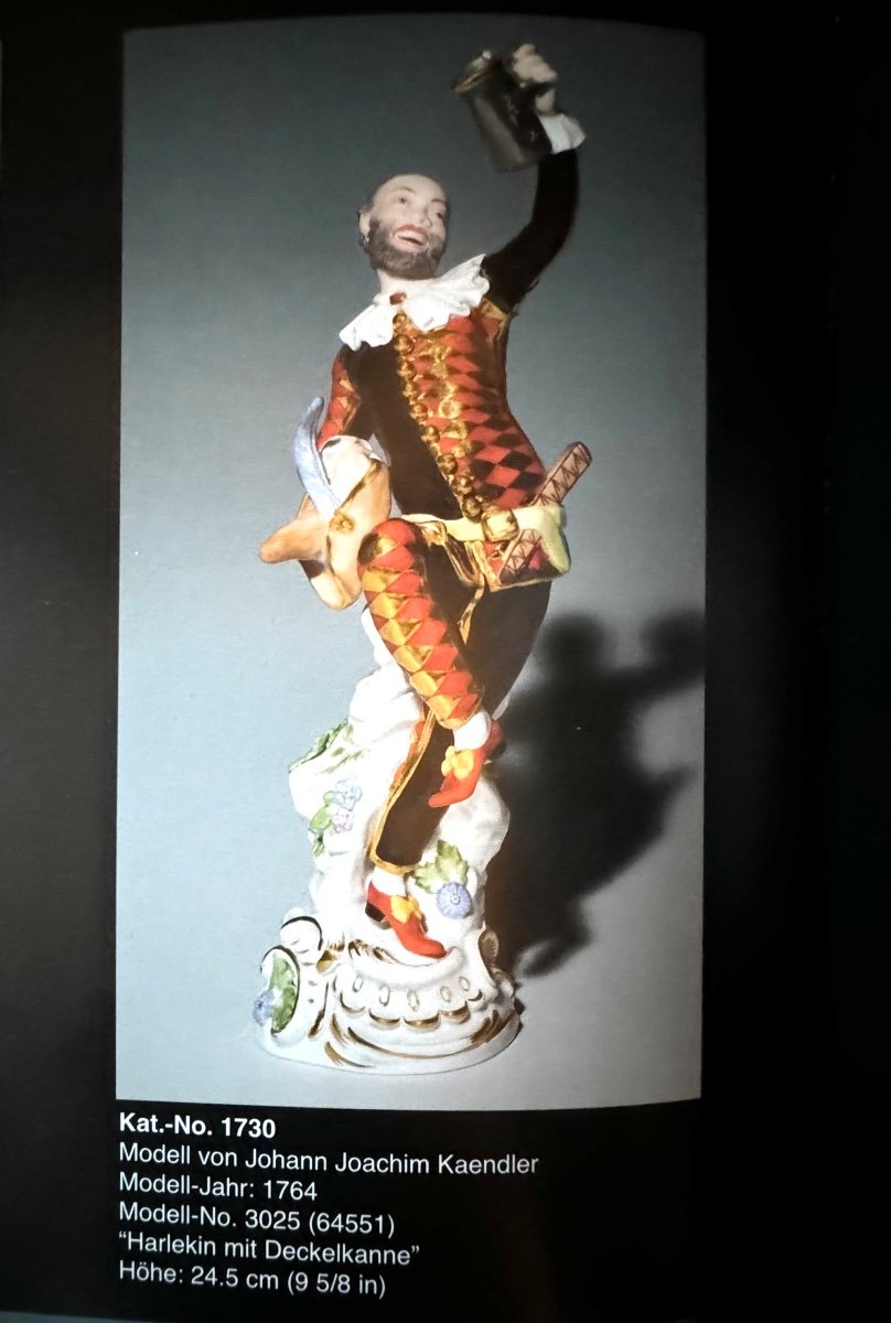 Meissen - Figure En Porcelaine Arlequin Dansant (Harlekin mit Deckelkanne)-photo-5