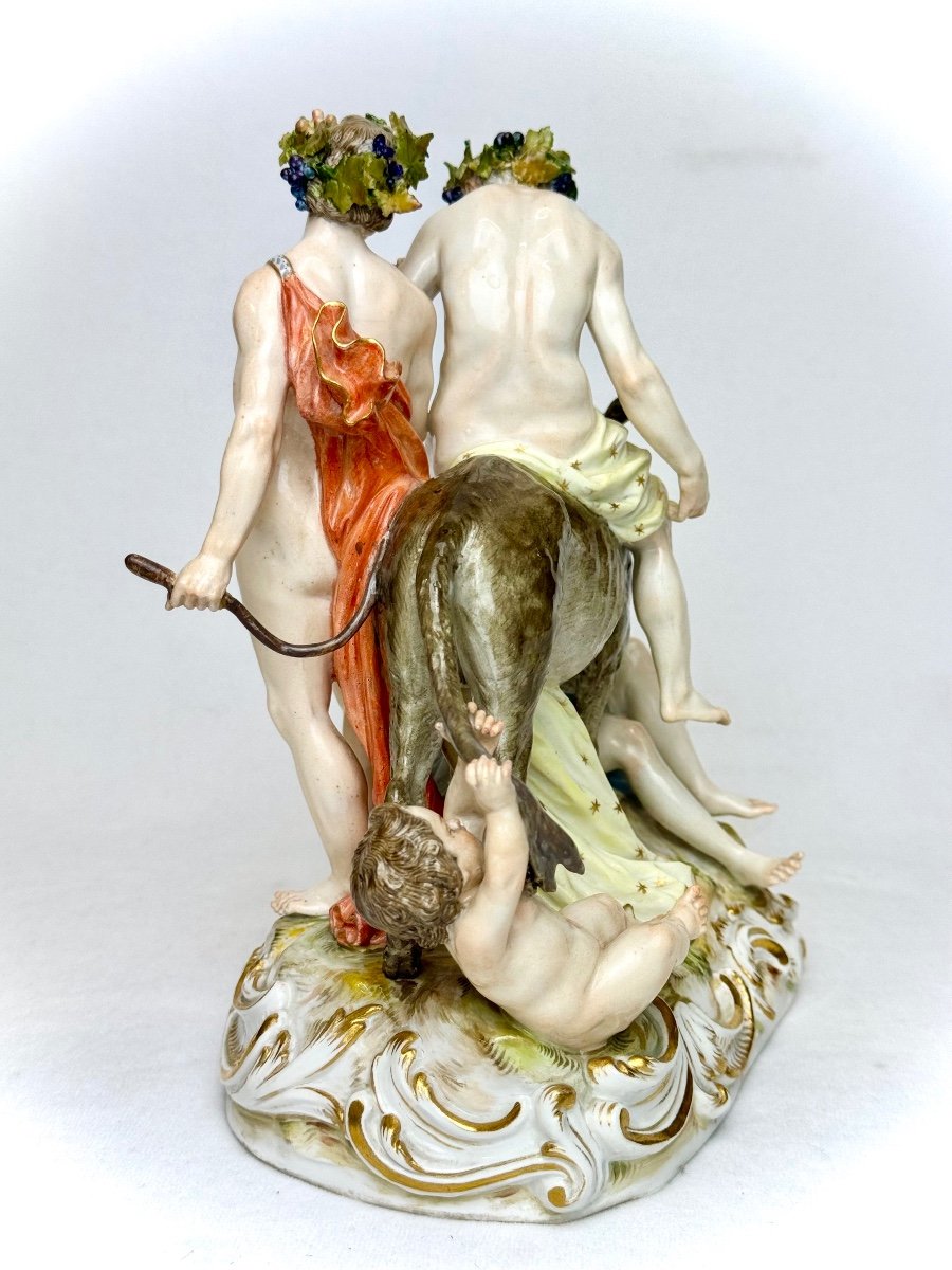 Meissen - Porcelain Group Silenus On A Donkey-photo-4