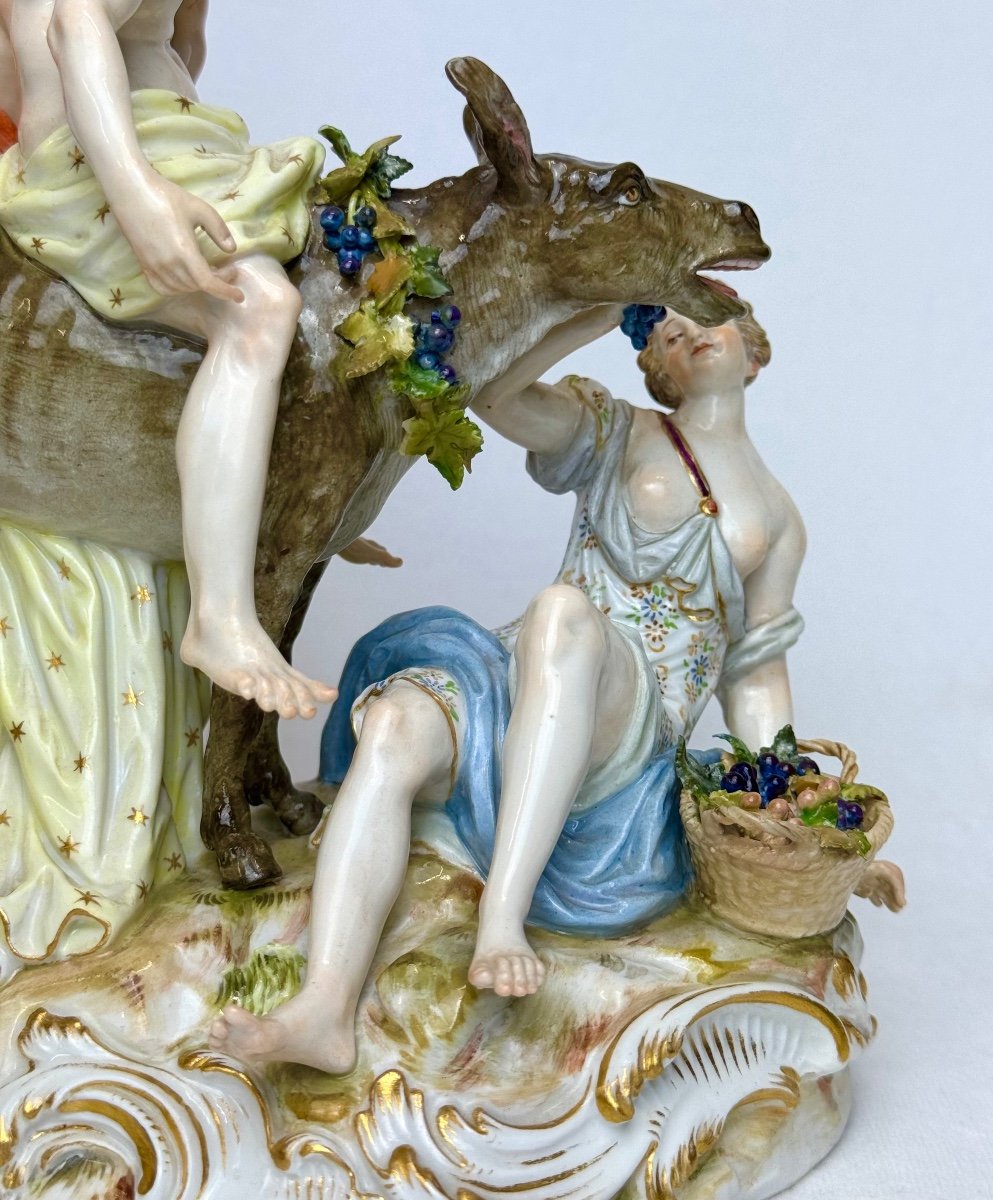 Meissen - Porcelain Group Silenus On A Donkey-photo-4