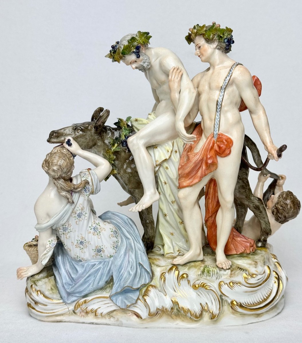 Meissen - Porcelain Group Silenus On A Donkey