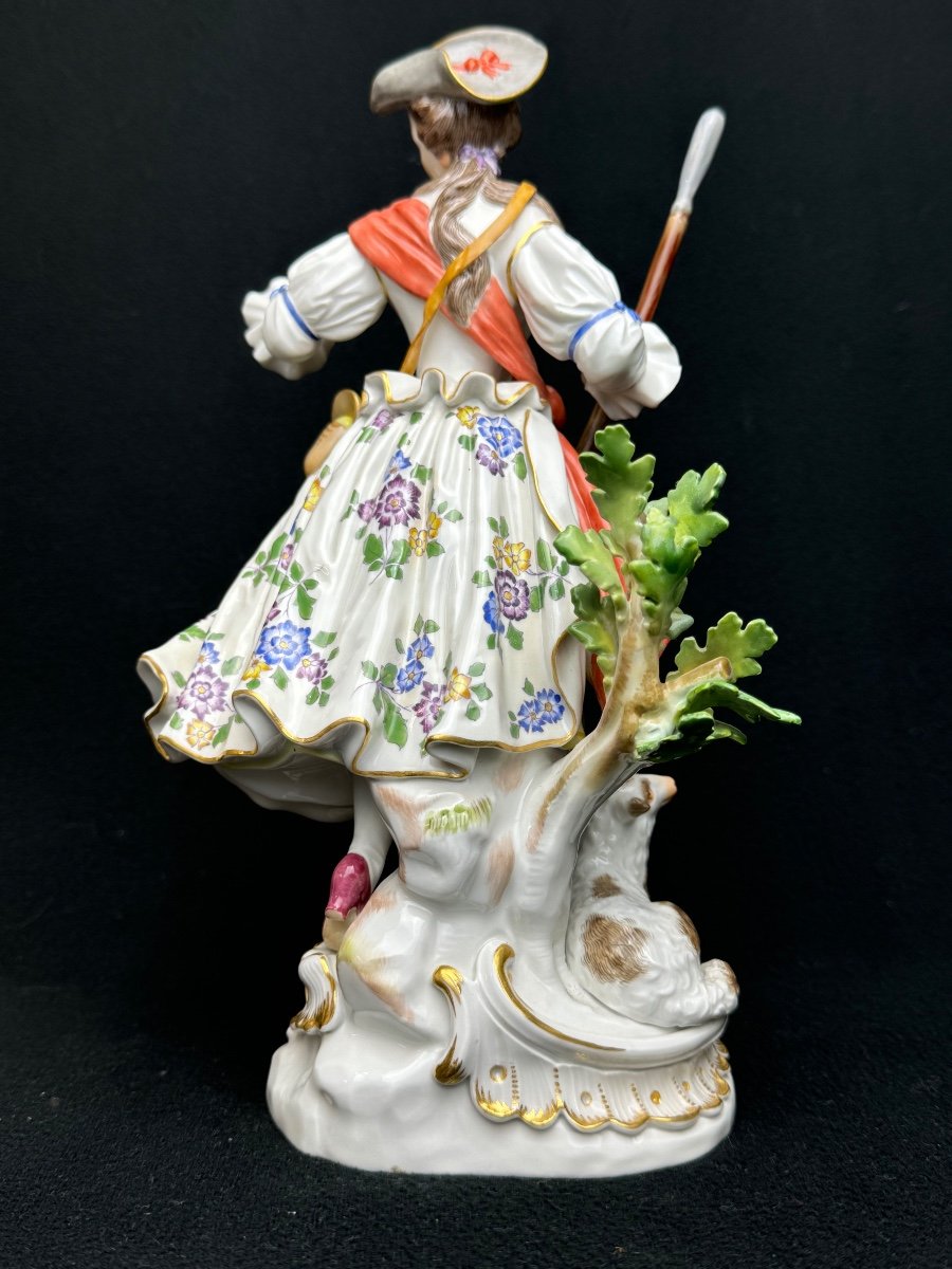 Meissen - Porcelain Figure Of Shepherdess With Staff-photo-1