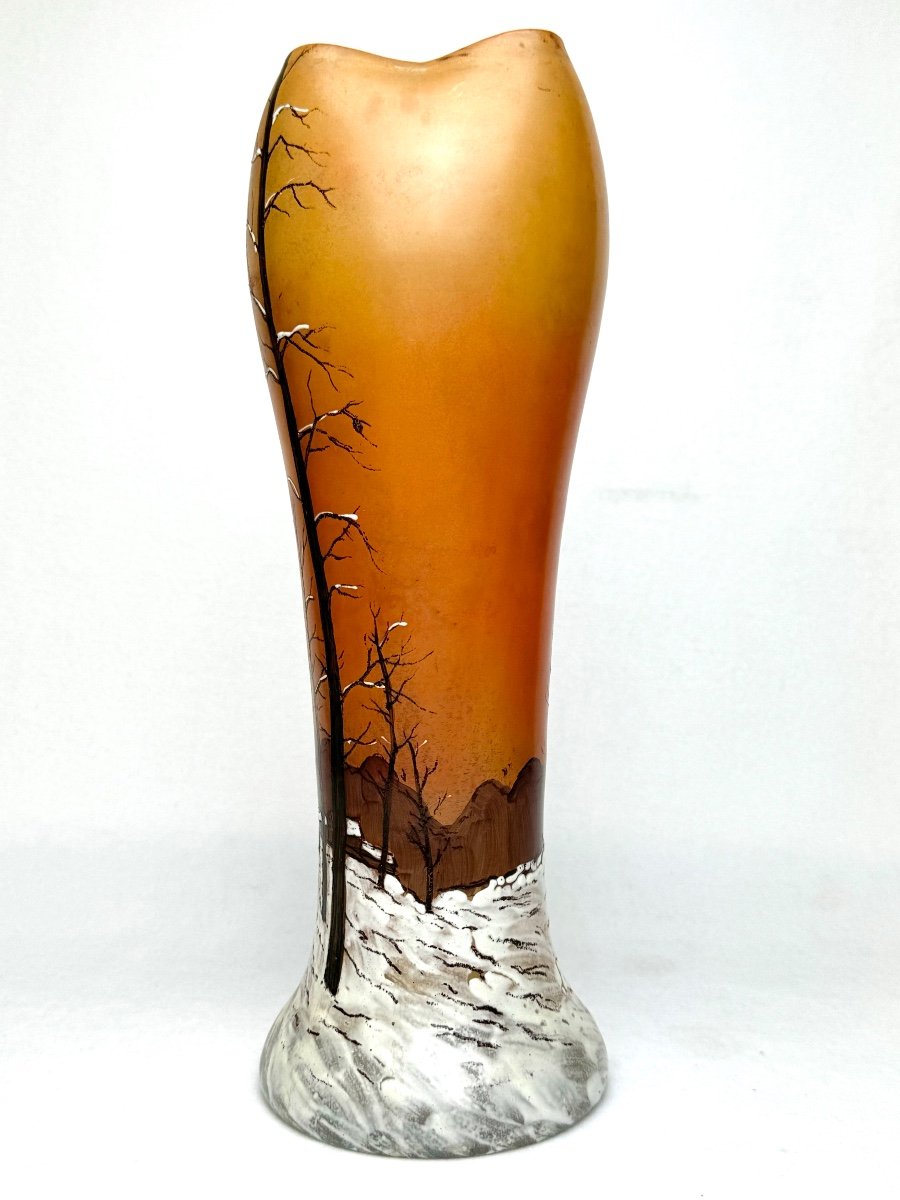 Legras Vase Decor Snowy Landscape-photo-4