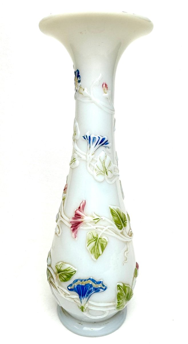 Baccarat - Vase En Opaline Décor Aux Liserons-photo-1