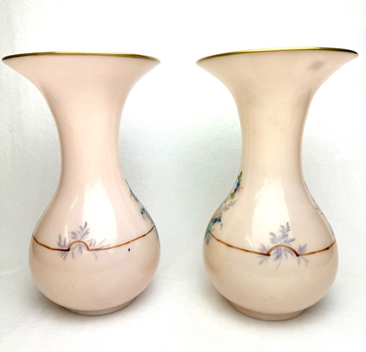 Pair De Vases En Opaline-  Palais Omnibus Exposition Universelle De 1867-photo-3