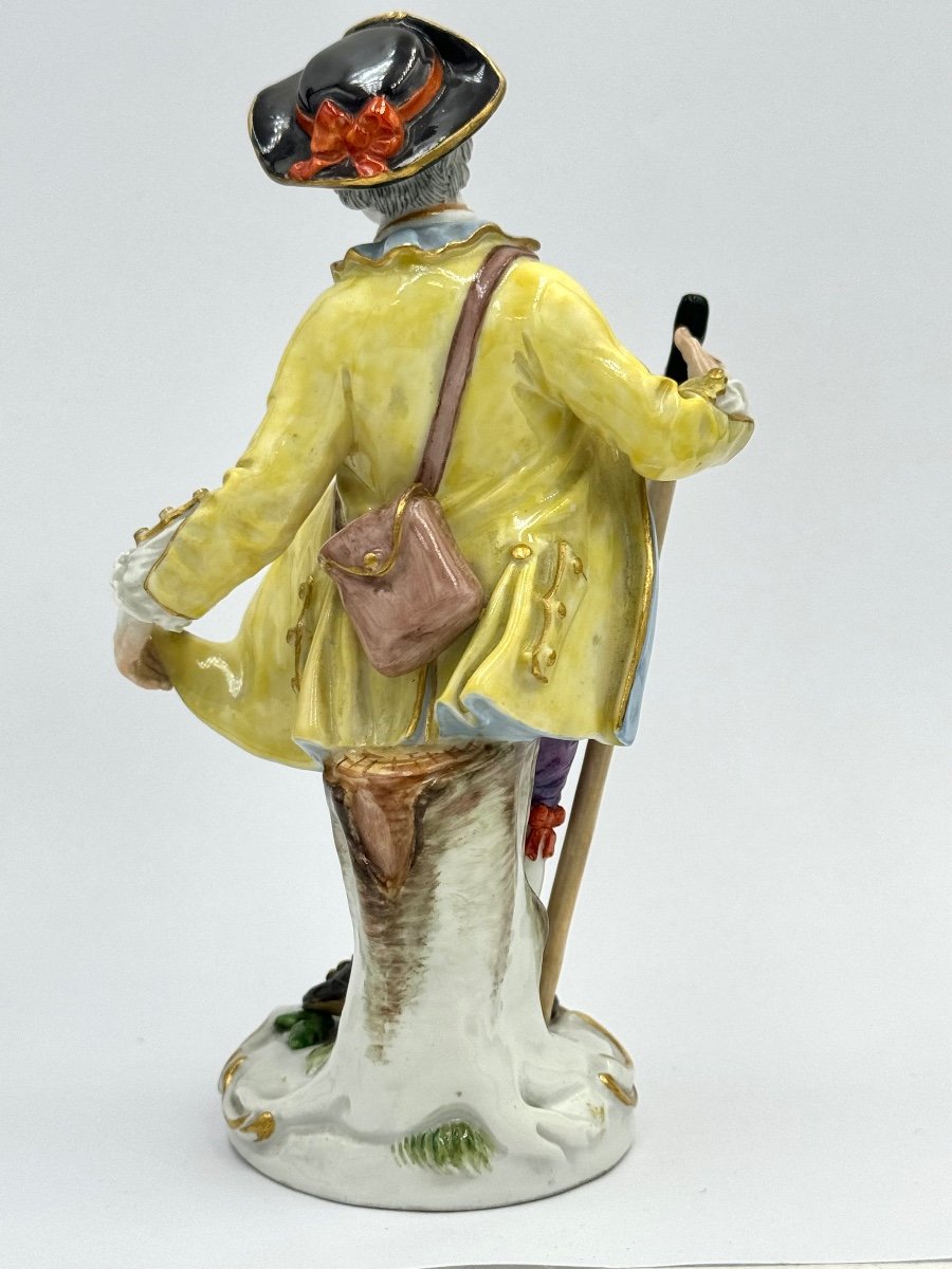 Meissen - Figure En Porcelaine D’un Enfant Jardinier Avec Houlette De Berger-photo-3