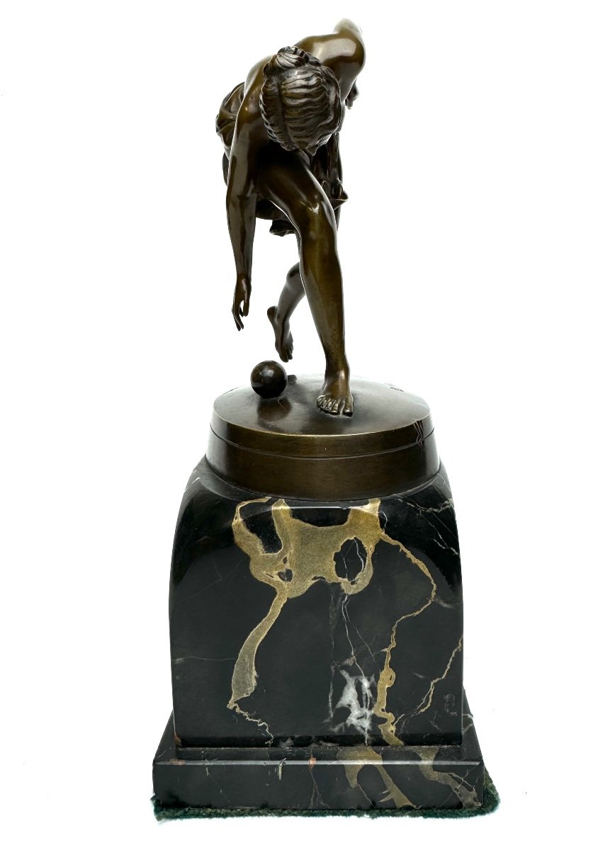 Otto Lessing - Bronze Figure Atalanta And The Golden Apple-photo-2