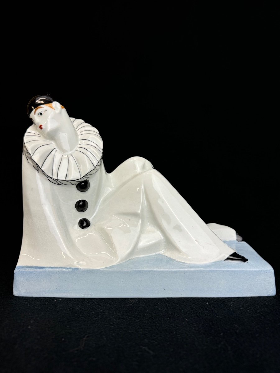 Genvane - Pierrot And Columbine Earthenware Bookends-photo-3