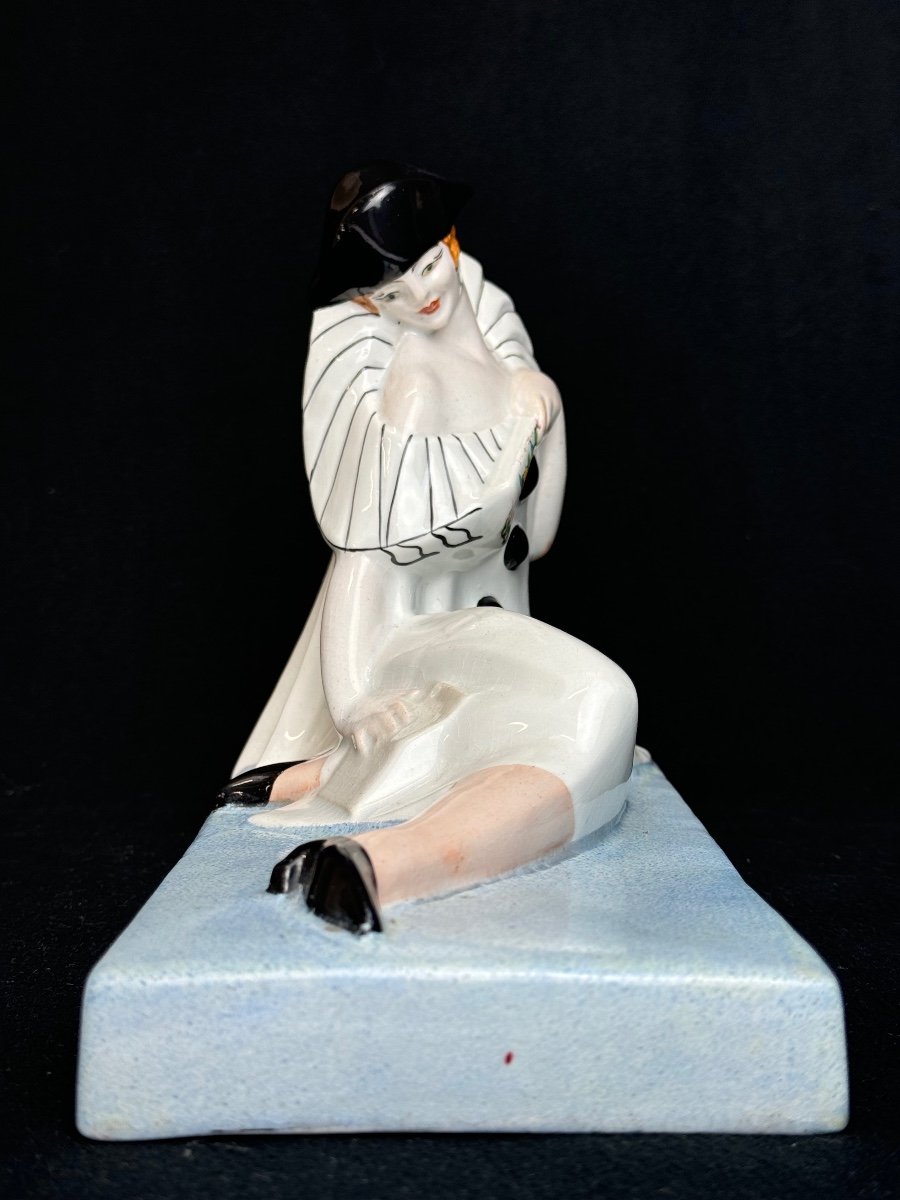 Genvane - Pierrot And Columbine Earthenware Bookends-photo-2