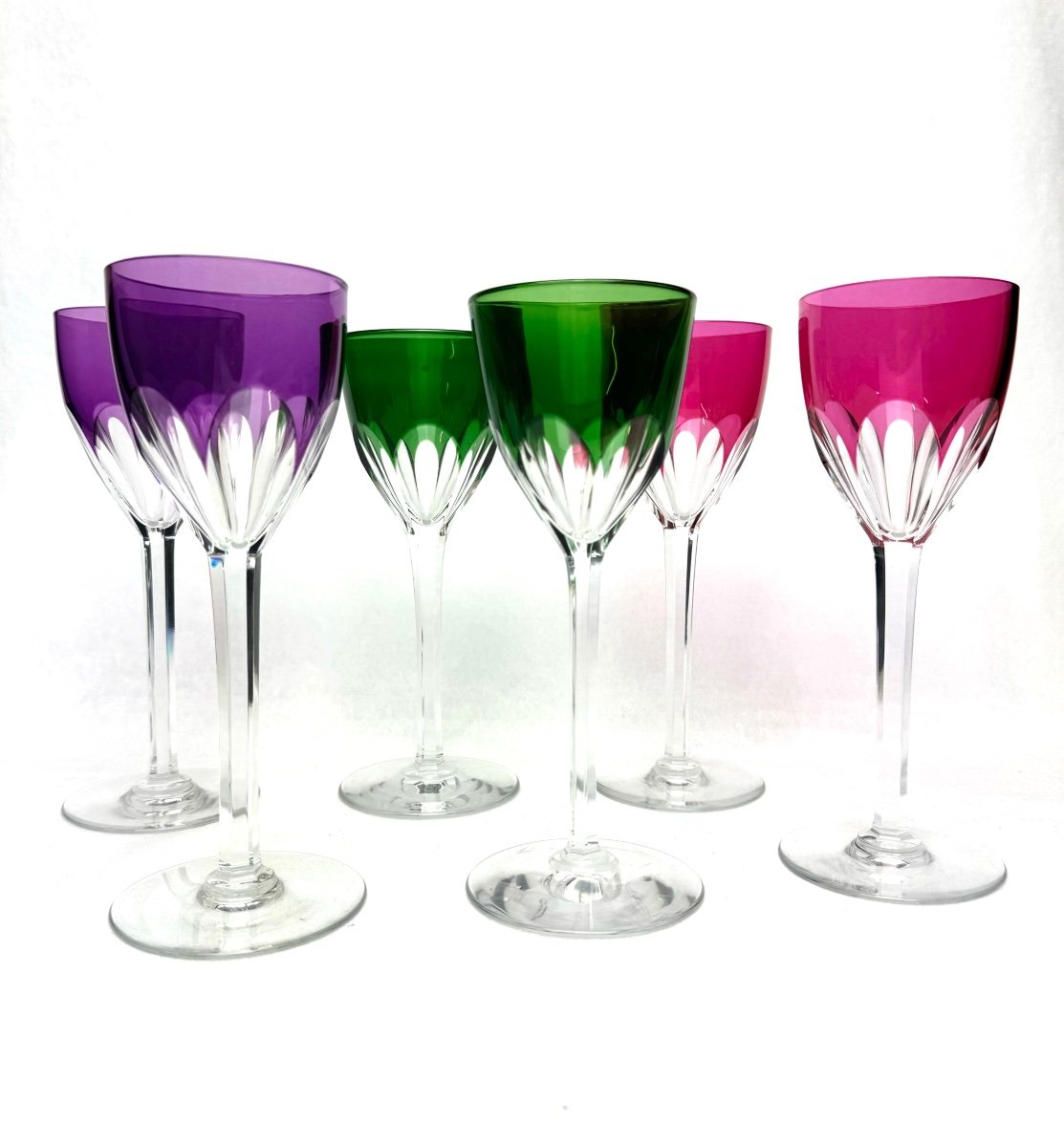 Baccarat - Set Of 6 Genova Model Wine Glasses 