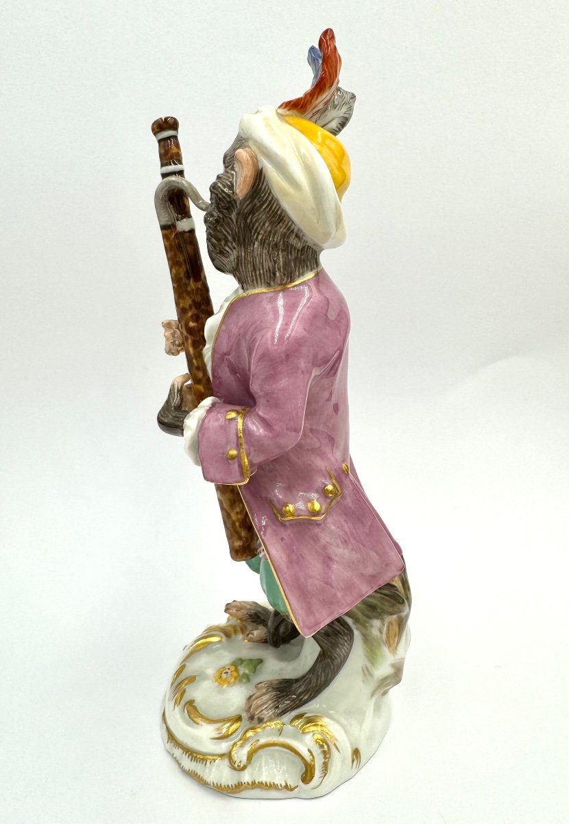 Meissen Figure En Porcelaine - Singe En Tant Que Fagottiste De L’orchestre De Singes-photo-4