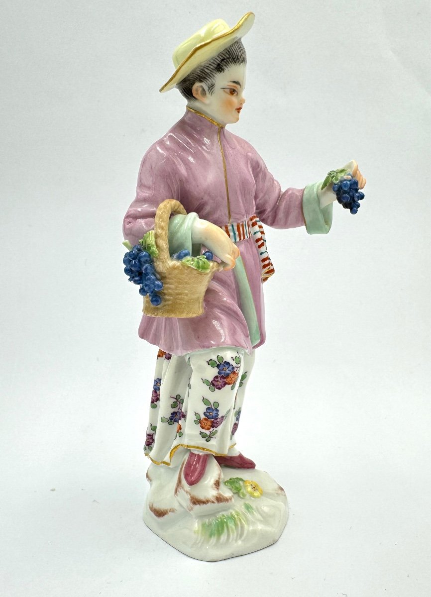 Meissen -  Femme Japonaise Avec Panier à Raisins-photo-3