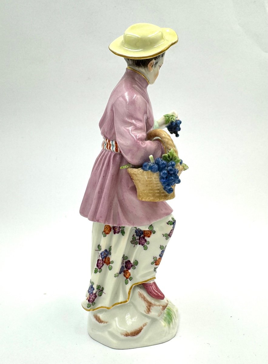 Meissen -  Femme Japonaise Avec Panier à Raisins-photo-4