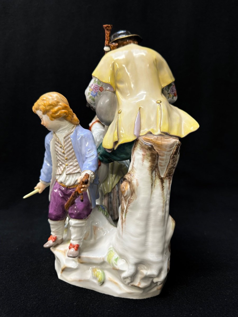 Meissen - Shepherd And Gardener Porcelain Group -photo-3