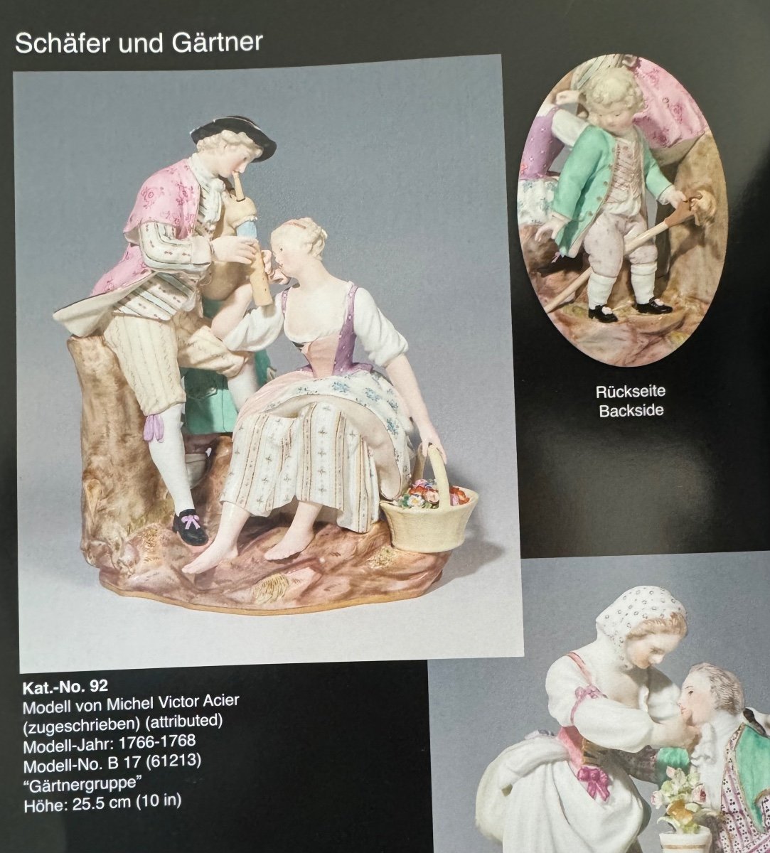 Meissen - Shepherd And Gardener Porcelain Group -photo-8