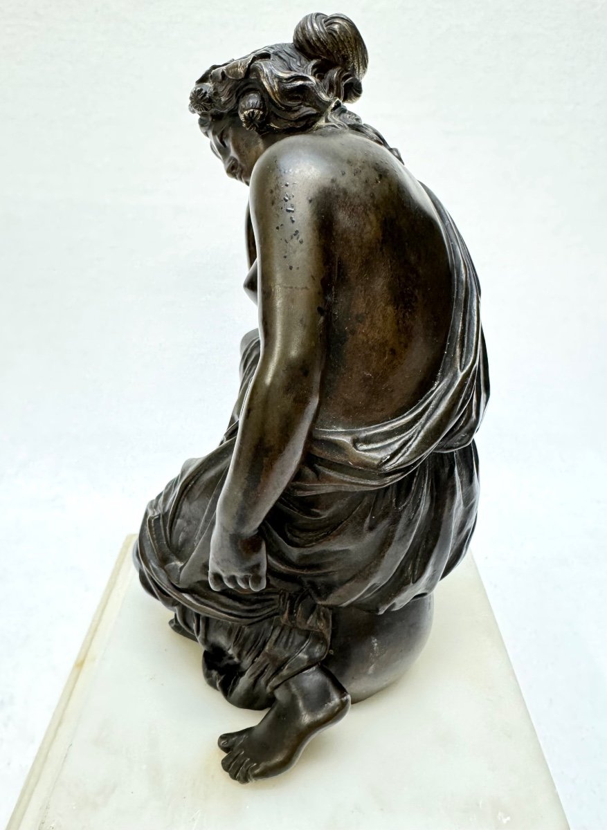 Sculpture En Bronze, Femme Grecque Assise -photo-6