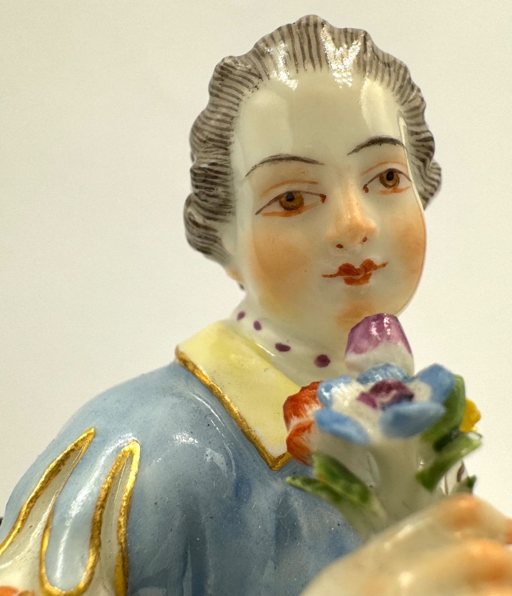 Meissen Figurine En Porcelaine - Enfant Jardinier Avec Un Chapeau à La Main-photo-2