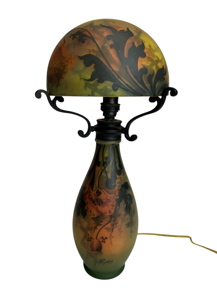 Peynaud Mushroom Lamp With Flower Decor -photo-3