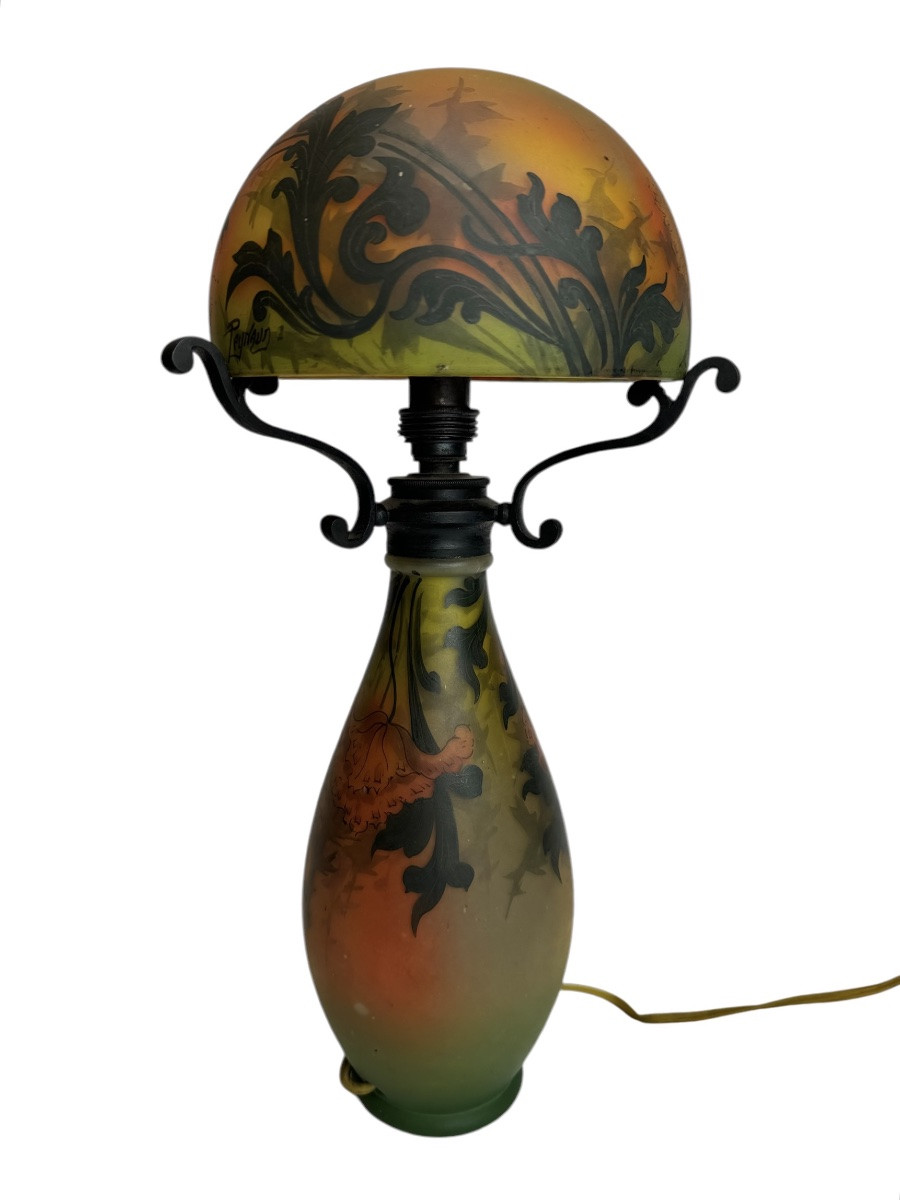 Peynaud Mushroom Lamp With Flower Decor -photo-2