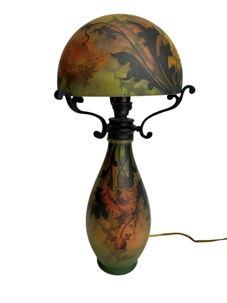 Peynaud Mushroom Lamp With Flower Decor -photo-3