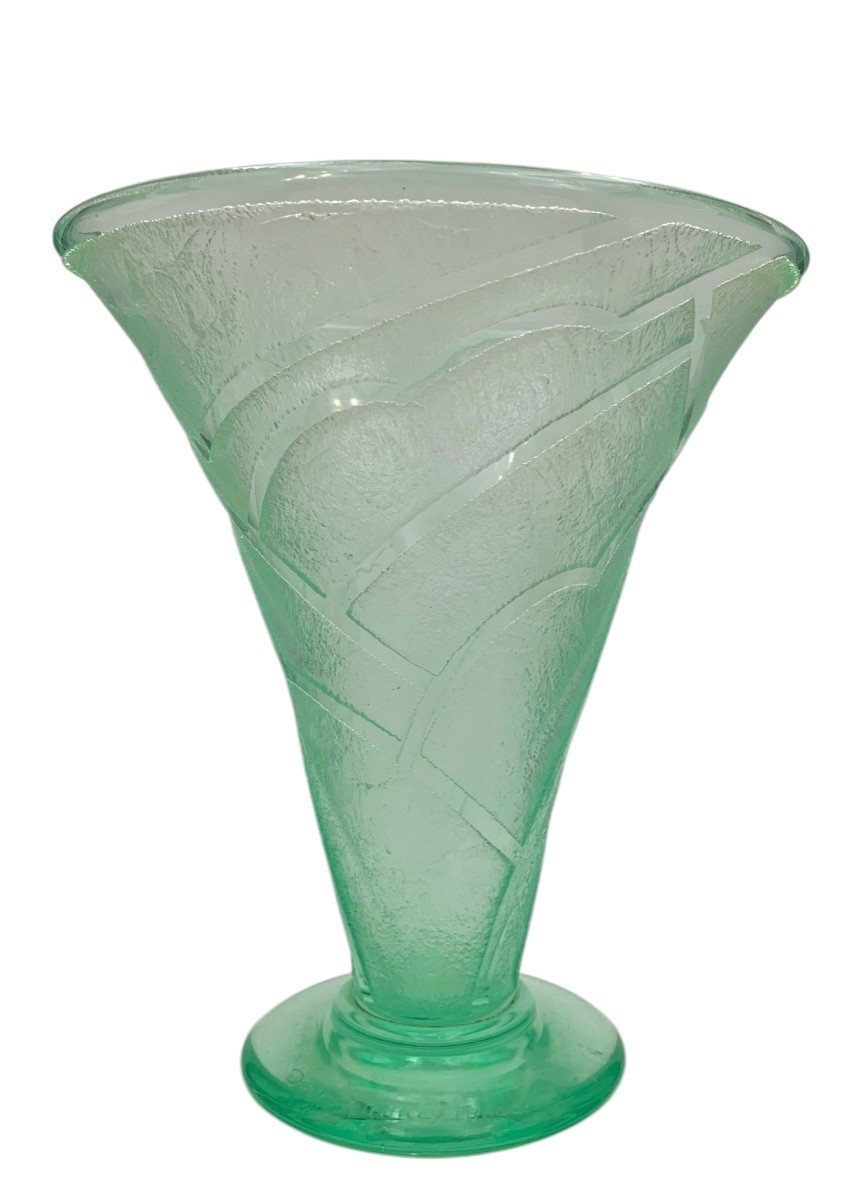 Daum Nancy - Art Deco Geometric Decor Vase-photo-2