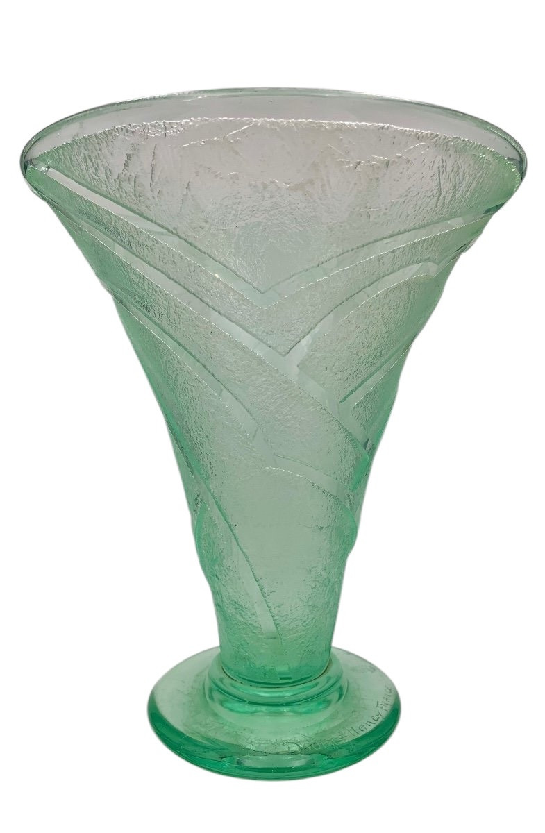 Daum Nancy - Art Deco Geometric Decor Vase-photo-4