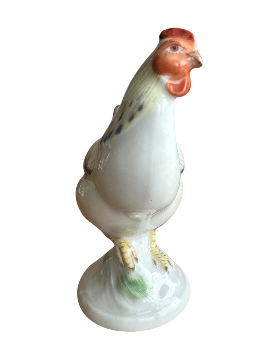 Meissen - Miniature Porcelain Figure Of A Hen-photo-3