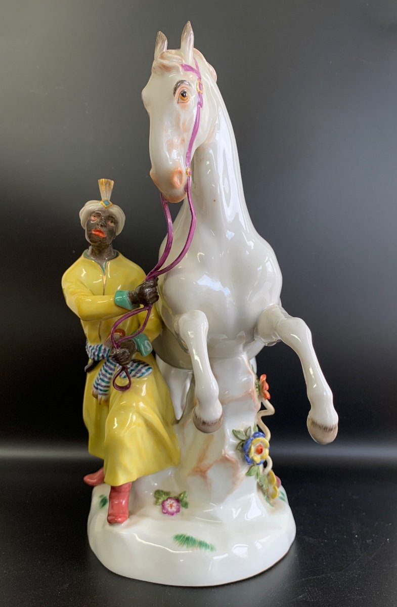 Meissen - Group Of Moor And Horse-photo-2