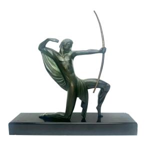 Decoux - Sculpture En Bronze Art Déco - L’archer