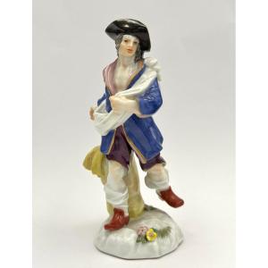 Meissen - Figurine En Porcelaine Fermier Avec Sac De La Série Artisans Et Agriculteurs