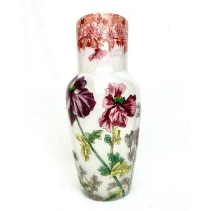 Legras - Buffon Shaped Vase With Anemones Decor 