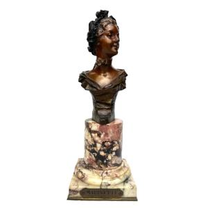 Georges Van Der Straeten Bronze Bust Of “marinette”