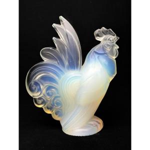 Sabino France "Coq" En Verre Opalescent