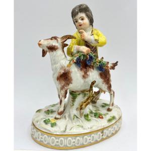 Meissen Porcelain Group Boy With Goat