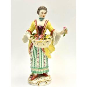 Meissen Figure En Porcelaine Fleuriste De La Série Cris De Paris 