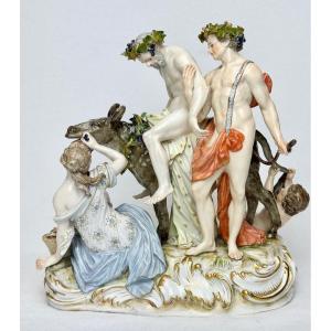 Meissen - Porcelain Group Silenus On A Donkey