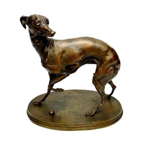 Pj Mène (after) Bronze Figure Of A Greyhound