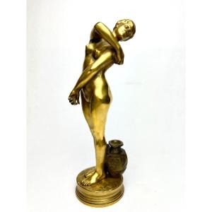 Gérôme  - Sculpture En  Bronze Bethsabée Au Bain 