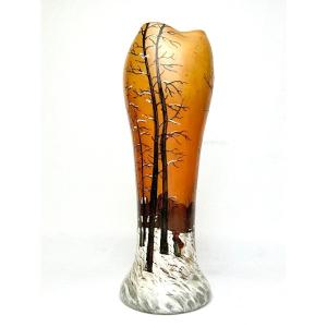 Legras Vase Decor Snowy Landscape