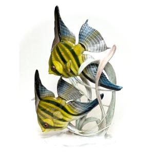 Rosenthal - Groupe En Porcelaine Poissons Scalare