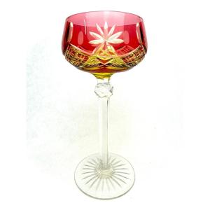 Val Saint Lambert - Crystal And Ouraline Wine Glass 