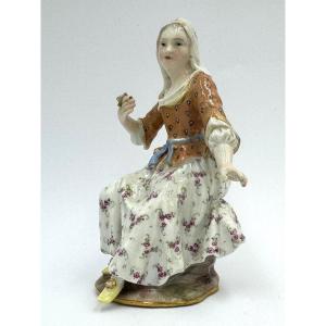 Meissen- Fille Avec Une Rose 